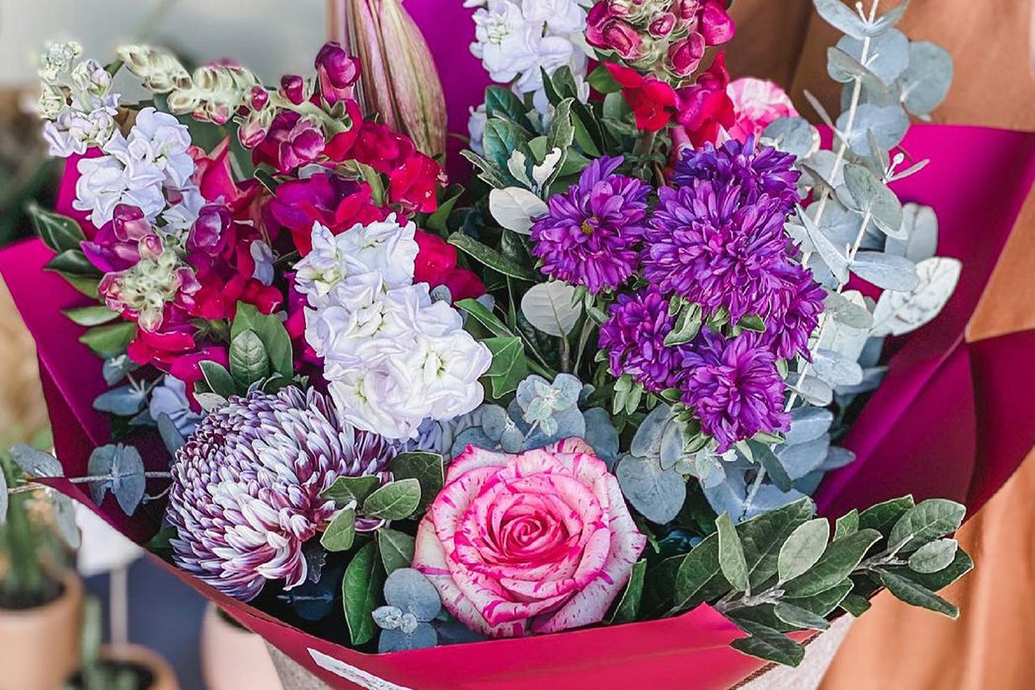 a colourful bouquet from a sunshine coast florist